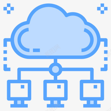 计算机云技术45蓝色图标