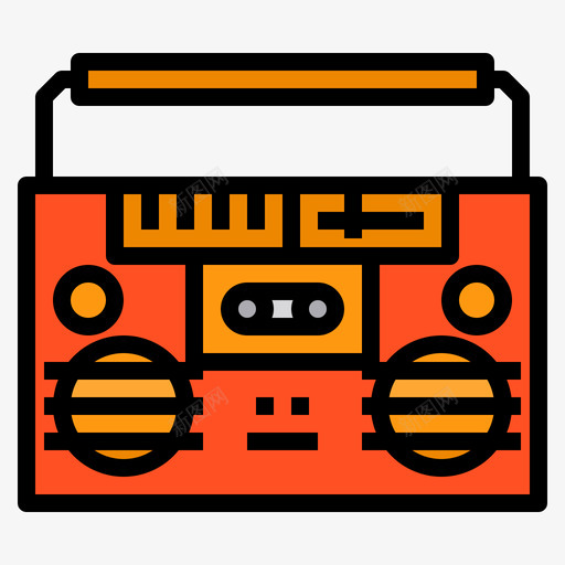 盒式收音机复古装置3线性彩色svg_新图网 https://ixintu.com 盒式 收音机 复古 装置 线性 彩色
