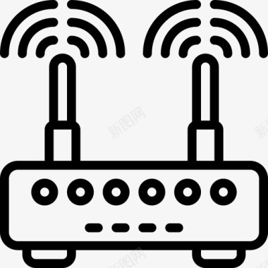 路由器无线4线性图标