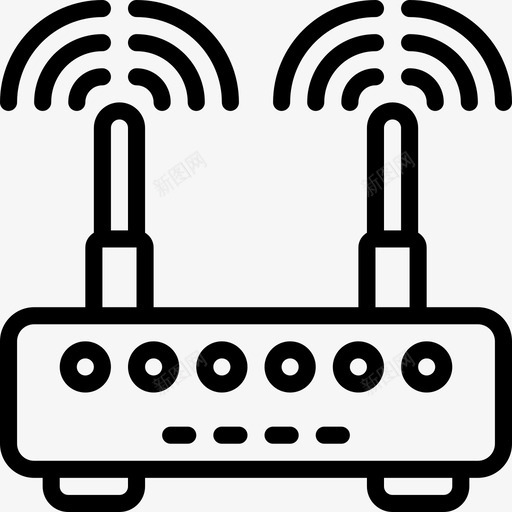 路由器无线4线性svg_新图网 https://ixintu.com 路由器 无线 线性