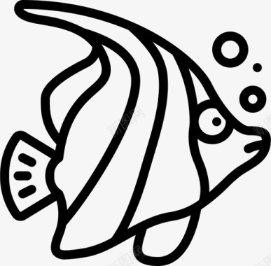 鱼类潜水44直线型图标