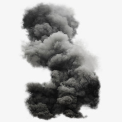 爆炸黑色烟雾素材
