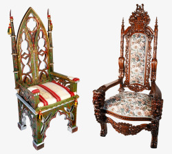 内政扶手椅椅子特隆帝国哥特式中世纪内政橡树家具座位巴洛高清图片