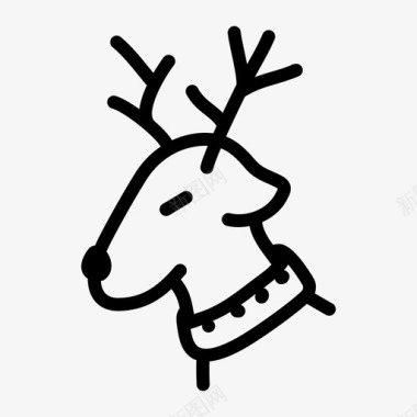 驯鹿圣诞节项圈抽签图标