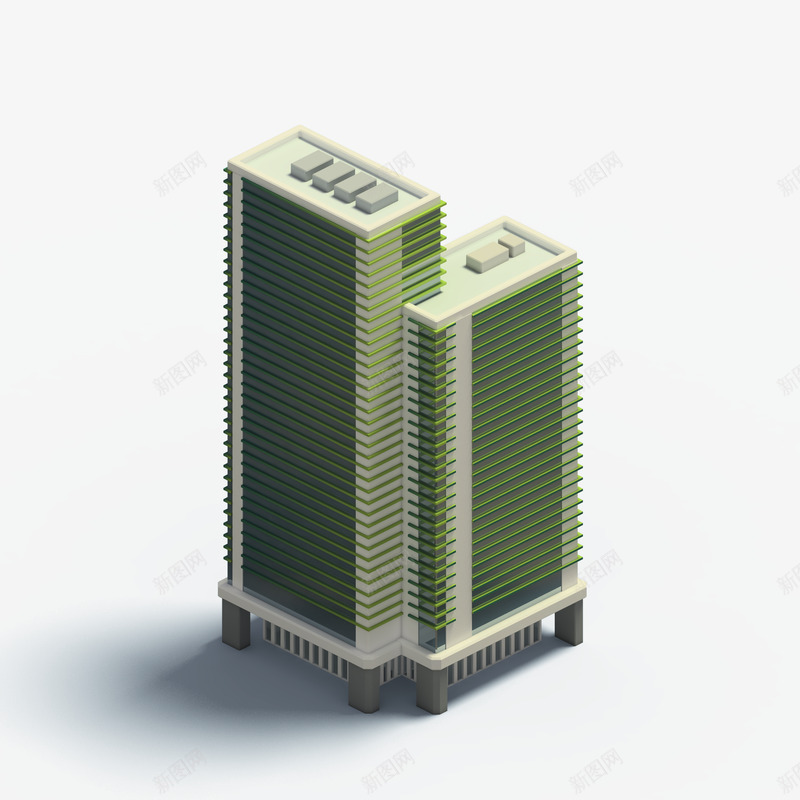 C4d建筑3D立体模型png免抠素材_新图网 https://ixintu.com 建筑 立体 模型