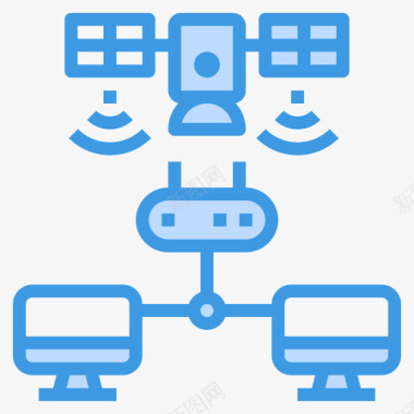 卫星网络技术27蓝色图标