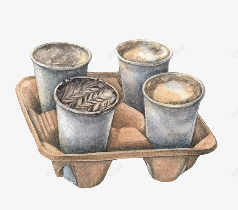 手绘水彩咖啡插画可爱贴纸包装矢量EPS图案AI设计png免抠素材_新图网 https://ixintu.com 手绘 水彩 咖啡 插画 可爱 贴纸 纸包装 矢量 矢量图 图案 设计