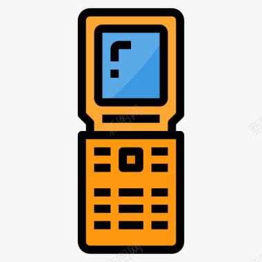 移动电话复古装置3线型颜色图标