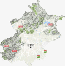 北京市地形地图北京市谷歌地形地图素材