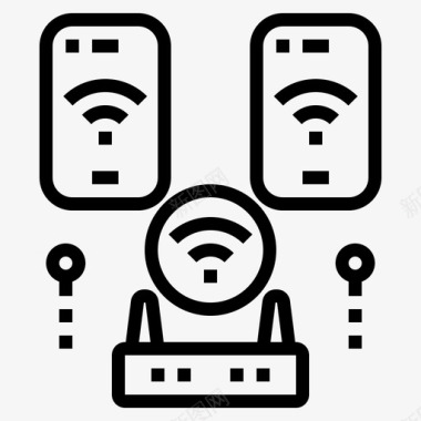 网络网络技术23线性图标