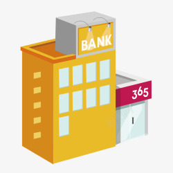 银行卡通建筑素材