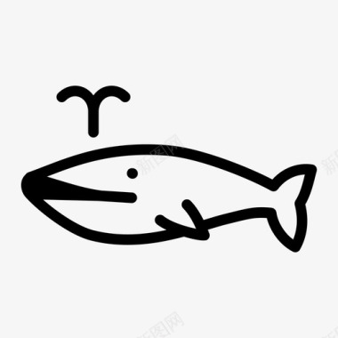 鲸鱼喷水喷水孔鱼图标