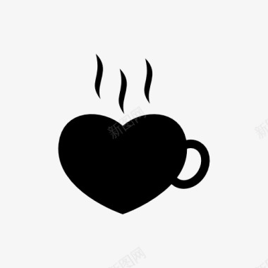 心形热咖啡图标图标