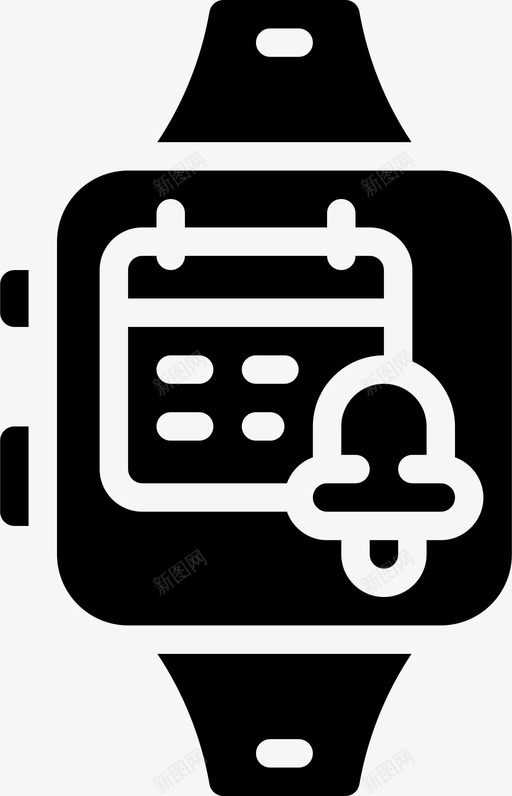 手表日历和日期4填充svg_新图网 https://ixintu.com 手表 日历 日期 填充