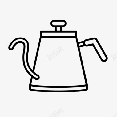 咖啡壶鹅颈管咖啡设备图标