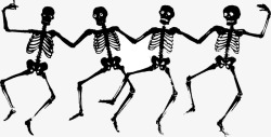 人类骨架笔刷骨架人类跳舞搞笑万圣节高清图片