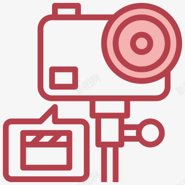 动作摄像机小工具45红色图标