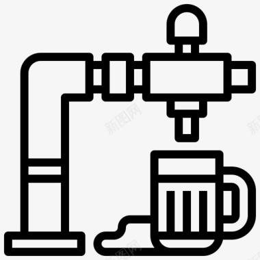 啤酒龙头啤酒厂5线性图标