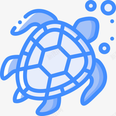 海龟潜水46蓝色图标