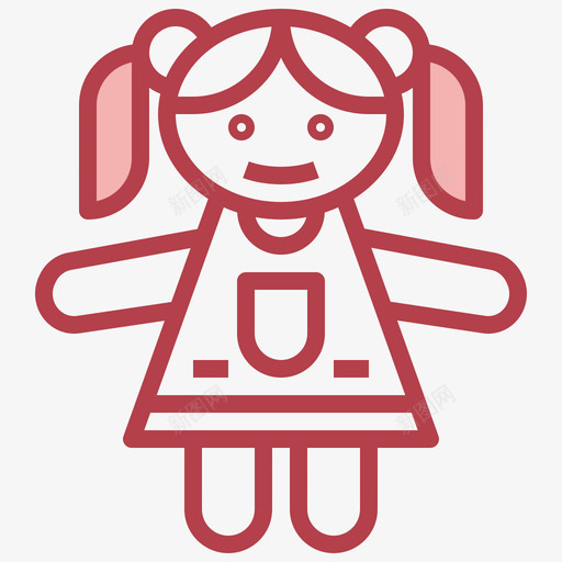 洋娃娃玩具31红色svg_新图网 https://ixintu.com 洋娃娃 玩具 红色