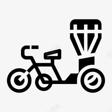 泰式三轮车摩托车交通工具图标