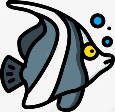 鱼潜水42线形颜色图标