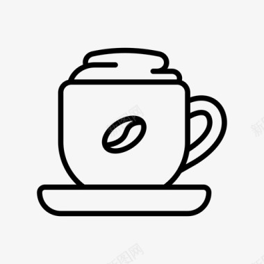 咖啡拿铁咖啡豆饮料图标