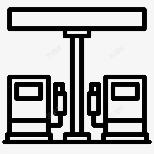 加油站城市83线性svg_新图网 https://ixintu.com 加油站 城市 线性