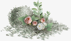 唯美手绘欧式复古艺术花卉纹理相框影楼手账设计PS9素材