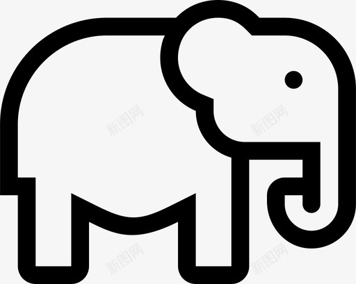 elephantsvg_新图网 https://ixintu.com 线性 简约 手绘