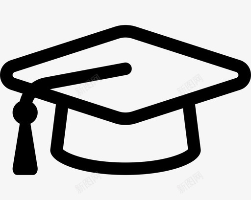 graduationcapsvg_新图网 https://ixintu.com 线性 简约 手绘