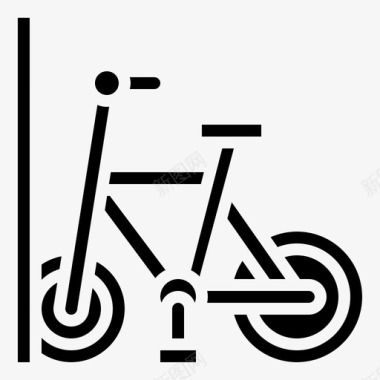 自行车停车场公共服务27字形图标