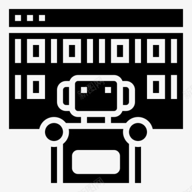 二进制代码机器人工程11字形图标