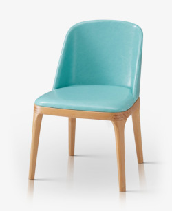 希北北欧宜家进口环保人造革天蓝色餐椅素材