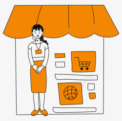 使用客户支持图启动在线购物业务素材