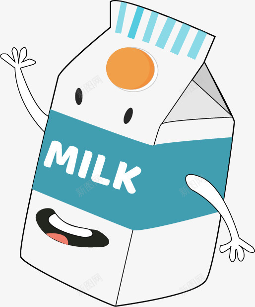 可爱忘了填色的拟人化牛奶盒子png免抠素材_新图网 https://ixintu.com 可爱 忘了 填色 拟人化 牛奶 盒子