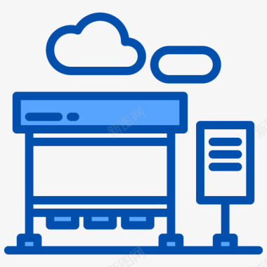 公交车站城市85蓝色图标