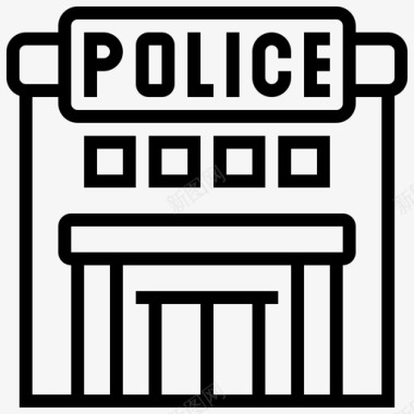 警察局公共服务29直线图标