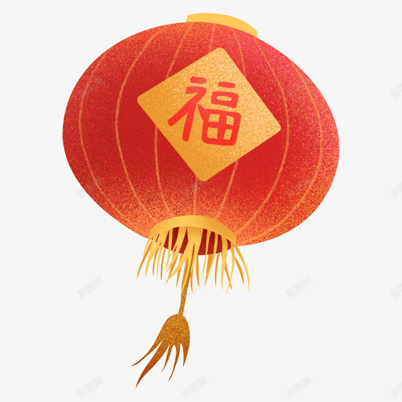 手绘质感福到新年灯笼装饰png免抠素材_新图网 https://ixintu.com 手绘 质感 新年 灯笼 装饰