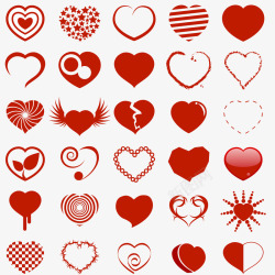 立体心型图标七夕爱心图手绘情人心型图标卡通可爱矢量图案ps高清图片
