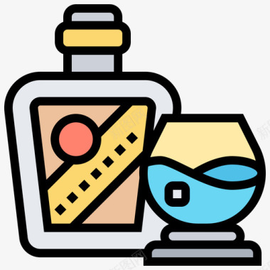 威士忌催眠3线性颜色图标