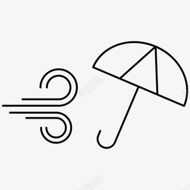 风秋天雨伞图标