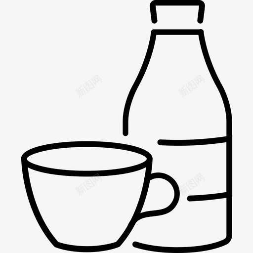 牛奶瓶子咖啡svg_新图网 https://ixintu.com 咖啡 饮料 牛奶 瓶子 标签