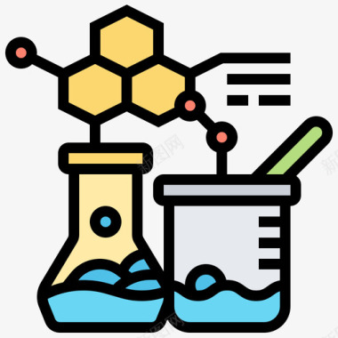 化学生物化学25线性颜色图标