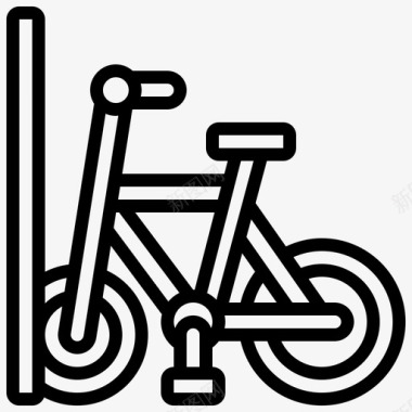 自行车停车场公共服务29直线图标