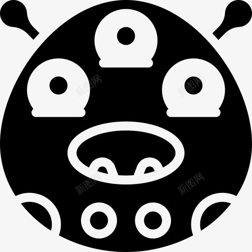 震惊怪物表情填充svg_新图网 https://ixintu.com 震惊 怪物 表情 填充