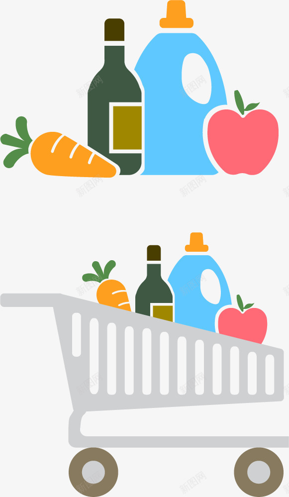 超市购物车插画练习模拟png免抠素材_新图网 https://ixintu.com 超市 购物车 插画 练习 模拟