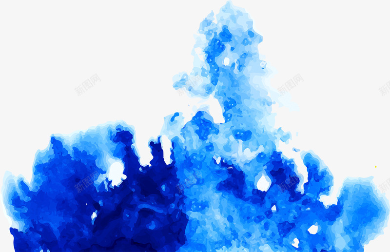 蓝色水彩绘画涂设计笔刷效果png免抠素材_新图网 https://ixintu.com 涂鸦 笔刷  波浪 创意  蓝色水彩 画笔 笔划  绘图 笔刷 效果