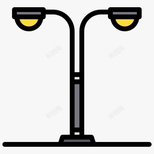 路灯城市84线性颜色svg_新图网 https://ixintu.com 路灯 城市 线性 颜色