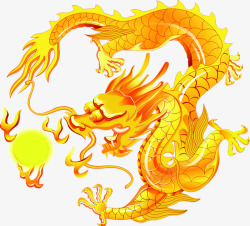 中国风金色龙古风水墨龙透明装饰PS合集素材
